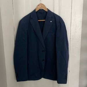 lbm 1911 Navy Blue Sport Coat 54R Slim/40R